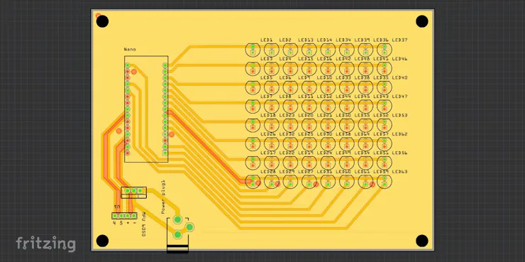 PCB for LED matrix using Arduino